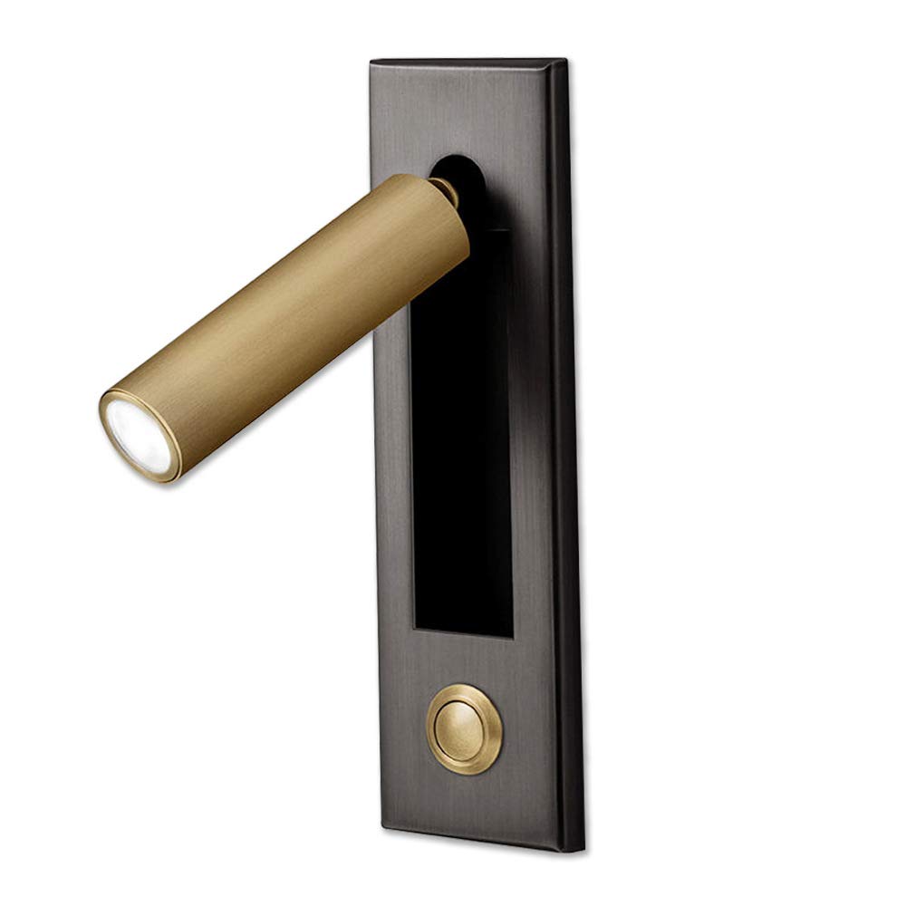 Lampe de lecture murale luminaire de chevet rotatif laiton