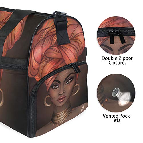 Travel Duffel Bag African American Woman Waterproof Lightweight Luggage bag for Sports, Gym, Vacation3