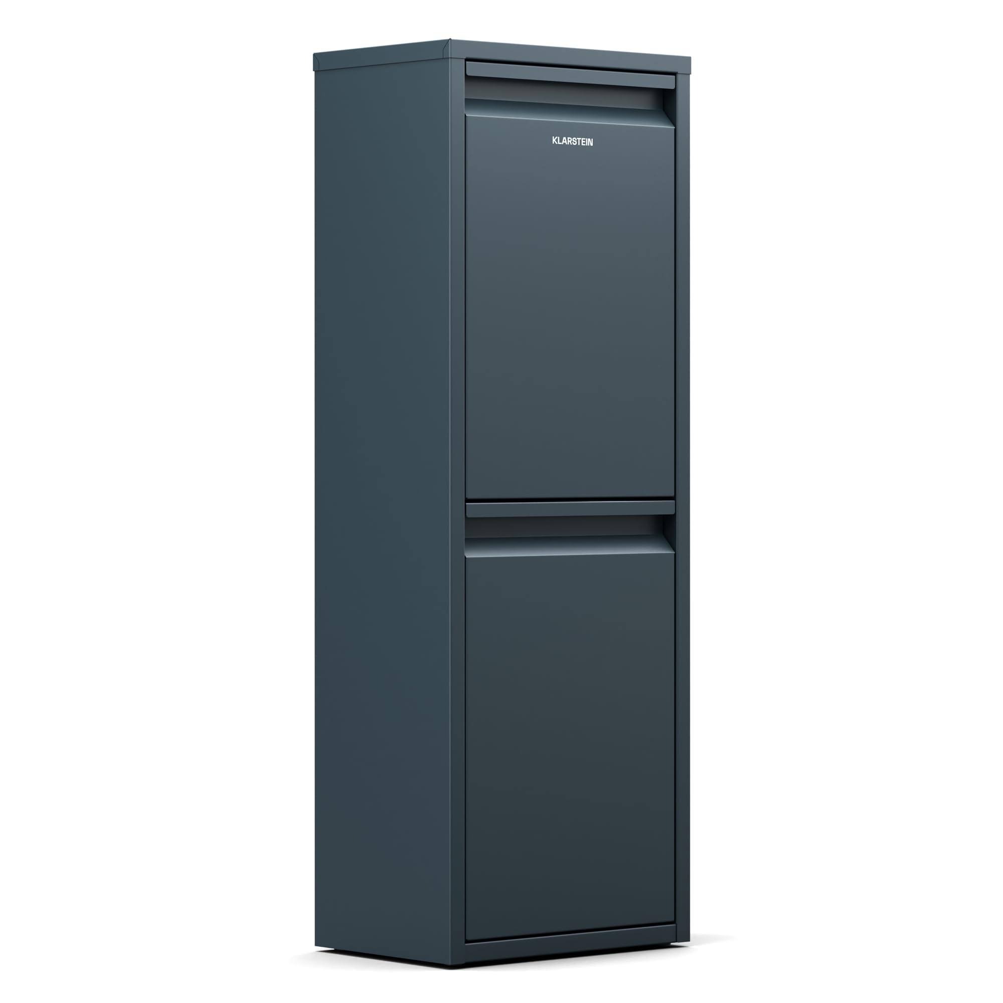 KLARSTEIN Dual-Compartment Waste Bin - 36L Wall-Mounted Kitchen Bin, 2x18L Compartments, Stainless Steel, Space-Saving Design, Separate Doors for Odour Control