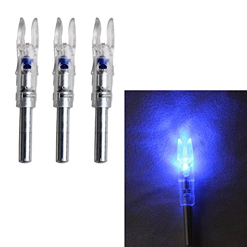 UP100 3pcs Automatically Lighted Nock Compound Bow Led Lighted Arrow Nock Blue Fits Bolt with Diameter 5.2mm