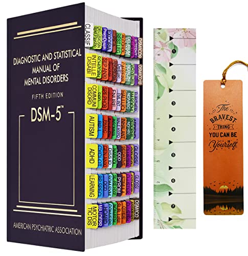 Index Tabs for DSM-5, Diagnostic and Statistical Manual of Mmental Disorders, 72 Color-Coded Diagnosis Guide Tabs and 8 Additional Blank Tabs with Alignment Guide and Bookmarker