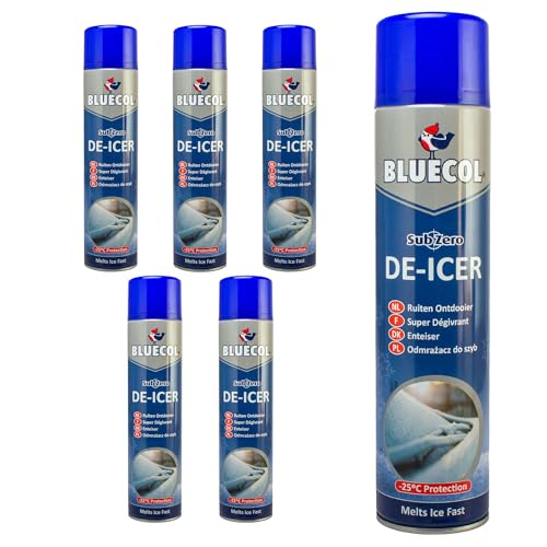 Bluecol BLD600 Sub Zero De-Icer Aerosol Fast Ice Melt 600ml x 6