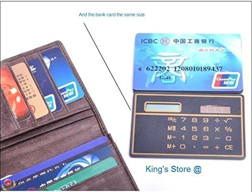 king's store 2pcs 8 Digits Ultra Thin Slim Mini Credit Card Design Solar Power Pocket Calculator
