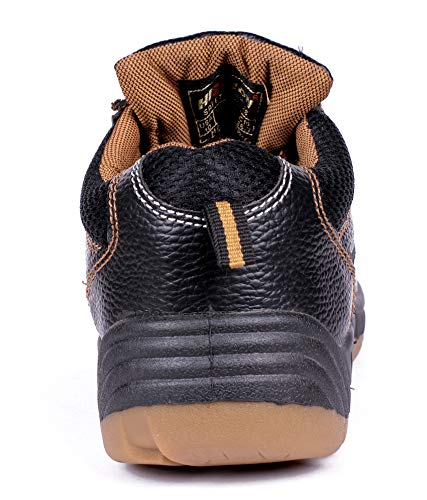 Hillson Black Leather Tech Safety Sporty Shoes - 09