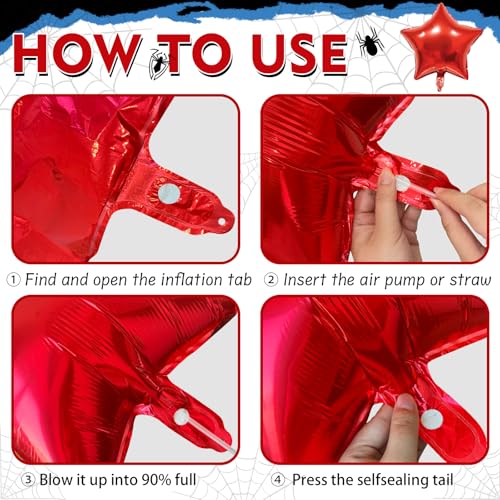 Image of 15 Pcs Spider Birthday Decorations 40 Inch Giant Number 3 Foil Balloon Star Foil Red Blue Balloons Birthday Party Decorations for Boys Kids Girls Anniversary Baby Shower Party Supplies Gifts