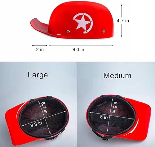 Miniatura 7 de Medio casco de motocicleta de perfil bajo, aprobado por DOT de calle, casco de motocicleta retro ligero de cara abierta, casco de motocicleta ATV