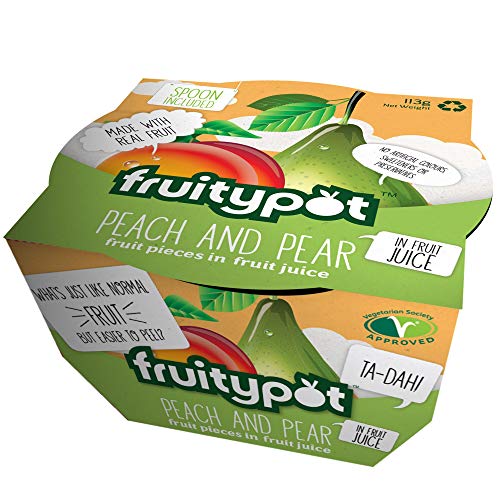 Fruitypot Peach & Pear in Fruit Juice, 18 x 113 g Pots