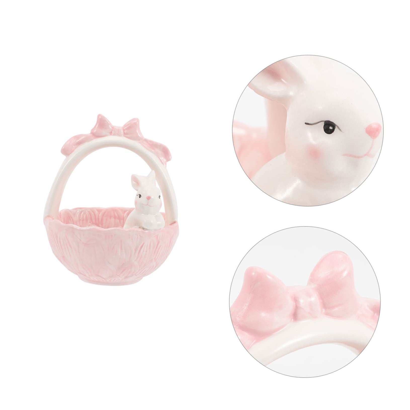 Garneck 2 Pz cesto di Pasqua cavia Bambola roba da coniglio decorazioni di coniglietti easter bunny easter basket adornare il desktop ornamento per cesto di coniglio da tavolo ceramica
