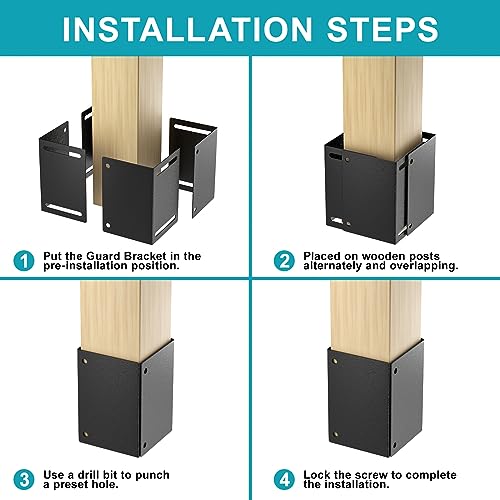 FMhotu Post Base Protectors,Adjustable Deck And Fences