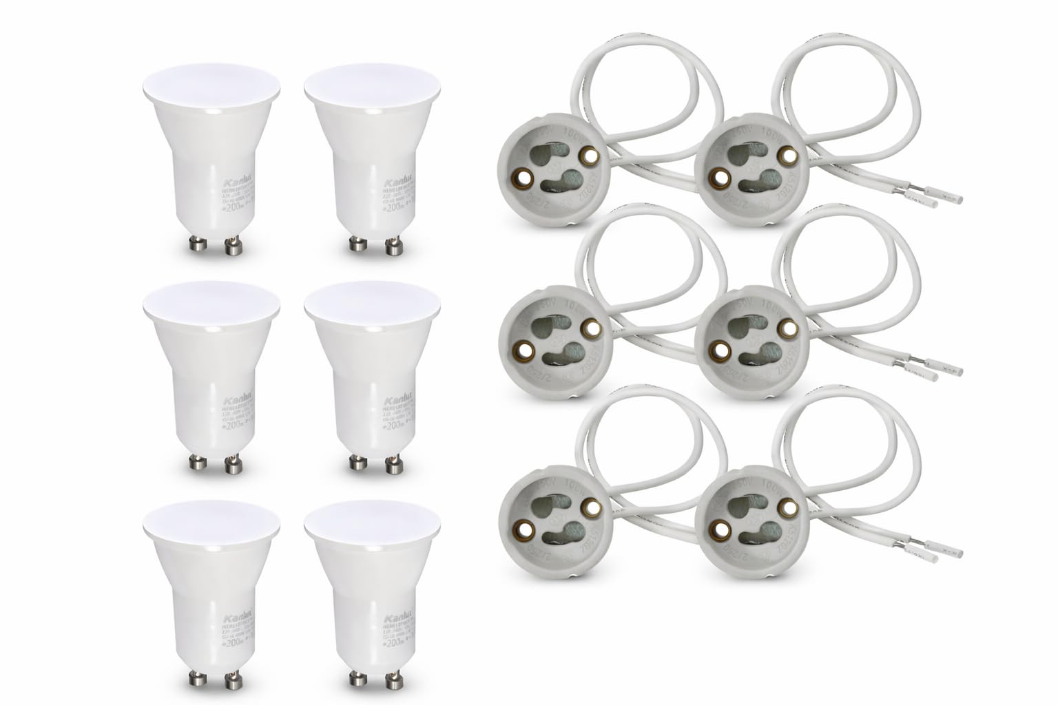 Kanlux REMI MR11 GU10 LED Light Bulbs Pack of 6 – Warm White 3000K Spotlight Lamps – 2.2W 180lm Mains 220-240V – Small Compact GU10 Spotlights for Cabinets, Display & Small Luminaires – Non-Dimmable