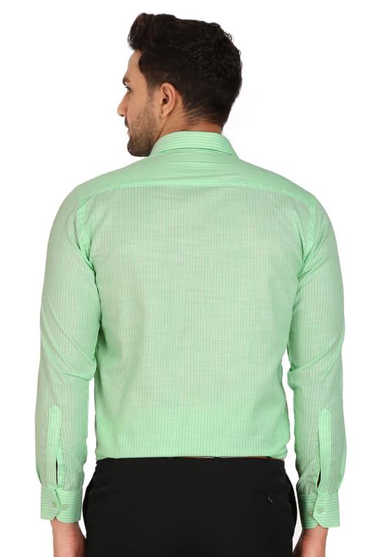 Image of 7-DAYS Men's Premium Striped Formal Shirt - Cotton Rich, Regular Fit, Full Sleeve, with Pocket, Wrinkle Resistant - Stylish Office & Everyday Wear.