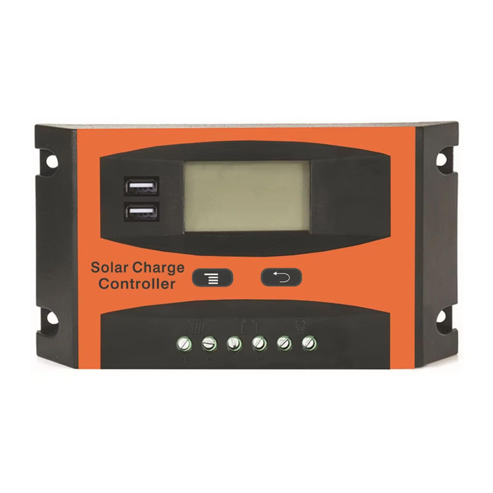 Solar Battery Chargers Controller 12V 24V Auto Sensing Battery Charges Regulator with LCD Display Duals USB Ports Lcd Solar Panel Controller