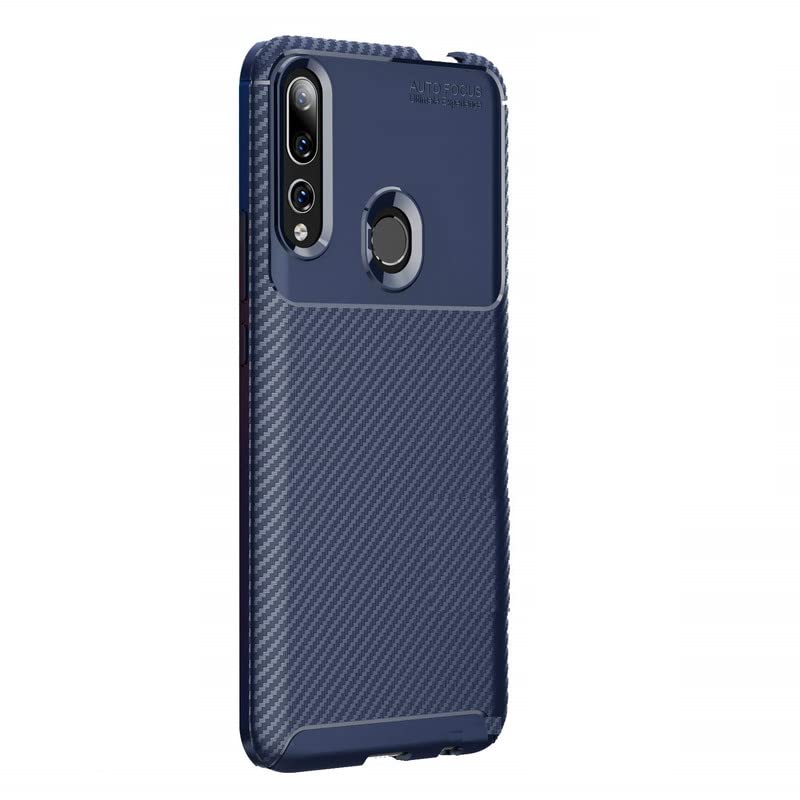 Helix Shockproof Flexible Autofocus Texture Design Back Case Ultra Slim Anti-Scratch Shock Absorption Protective Back Cover for Honor 10i 6.21" -Blue