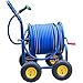 Garden Hose Reel Cart with Hose Portable Hose Storage Cart with Rollers Household Cleaning Wall and Floor Water Pipe Rack with Water Pipe Garden Irrigation (Color : Blue Size : +DN20 60m Pipe) (Blu