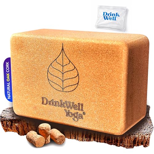Image of Drinkwell Cork Fitness Large Block - Non-Slip Grip, High‑Density for hot yoga & Sweathy Sessions Exercise Brick 8x15x24 cm | Eco‑Friendly, Odor‑Resistant Natural Cork Brick for Bignners & Pros, Pilates & Home Workout for Men & Women (Big Tree Yoga Cork Block, 10X15X24 CM / Large)