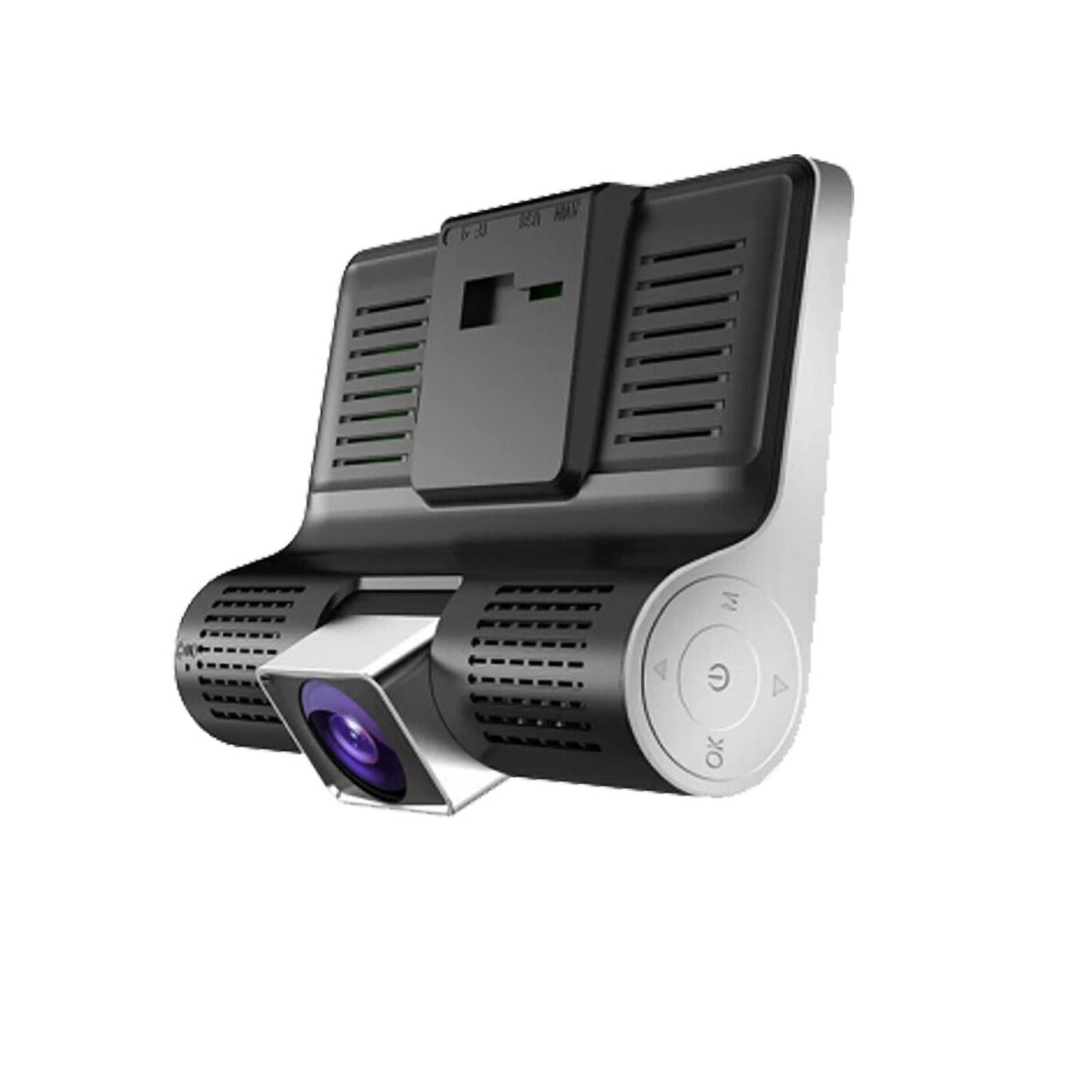 Rejestrator samochodowy, DVR z dwoma obiektywami Przód Lusterko szerokokątne 170 ° Tył Lusterko szerokokątne 120 ° ze światłami LED Wodoodporna kamera cofania, funkcja monitorowania 24 godzin(Black)