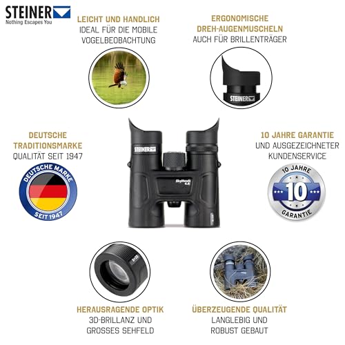 Binoculares Steiner Skyhawk 4.0 8x32 Negro Transparente miniatura 2