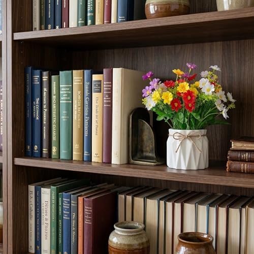 Image of Dekorly Artificial Lavender Plant in White Pot, 18cm - Realistic Faux Flower Arrangement for Home & Office Decor (Set of 1) (1, Daisy Fern)