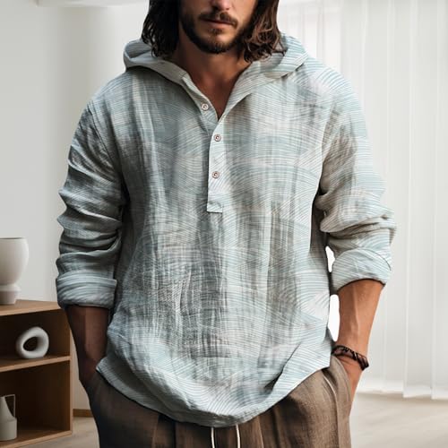 Mens Graphic Hoodies Japanese Art Style Henley Sweatshirt Hooded Button Down Oversized Long Sleeve Hoodie Shirts4