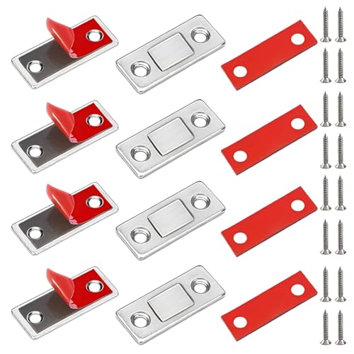JUGUTA Calamite Per Mobili Chiusura 4 Pezzi Adesivo Chiusura Magnetica Chiusura Porta Ultra Sottile Magnetiche Per Ante Mobili Magnete Chiusura Calamita Per Cassetti Armadio Chiusure Cucina