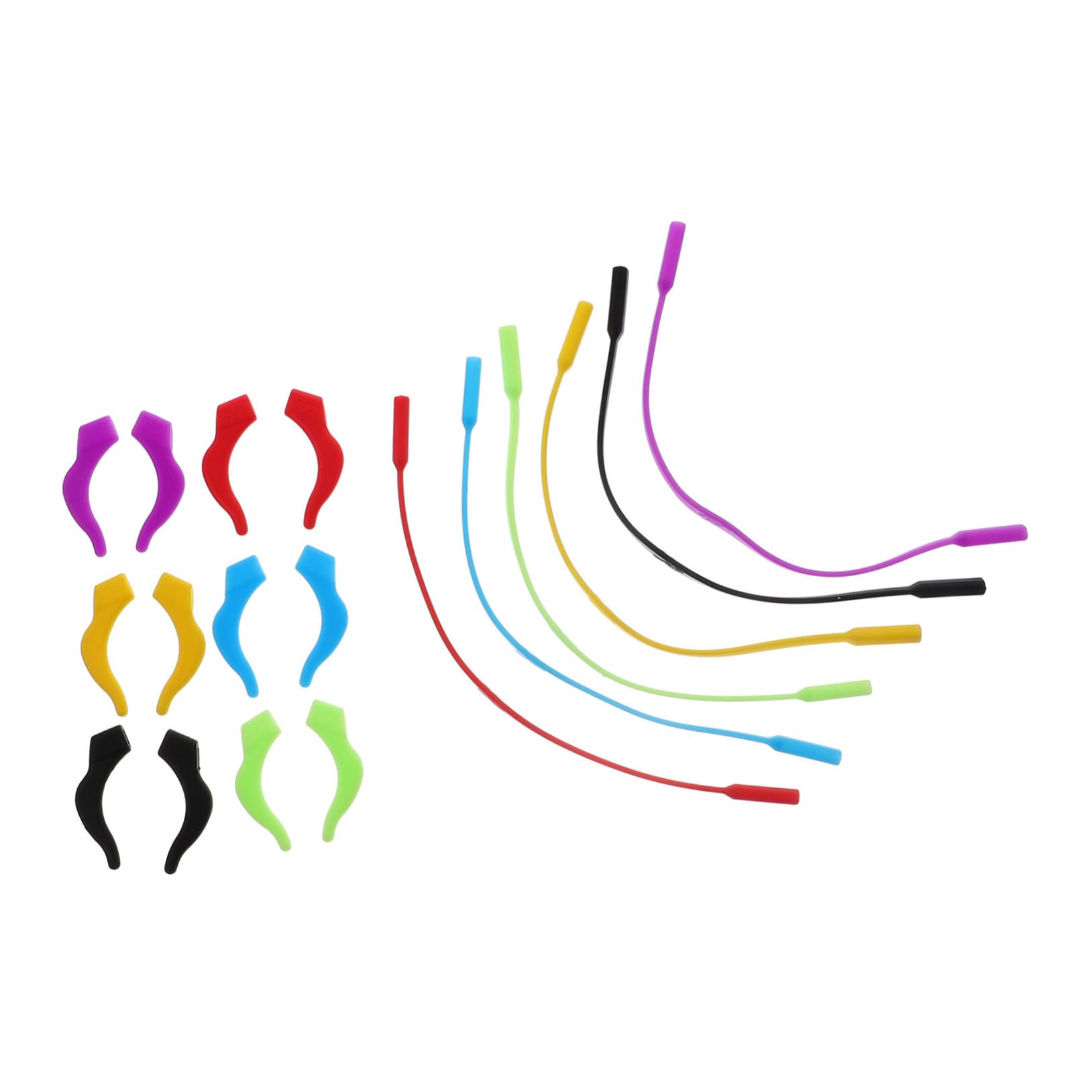 DOITOOL 12 Sets Glasses Earhook Accessories Glasses for Kids Anti Lost Eyeglasses Strap Eyewear Retainers, Assorted Color, 20X0.8CM