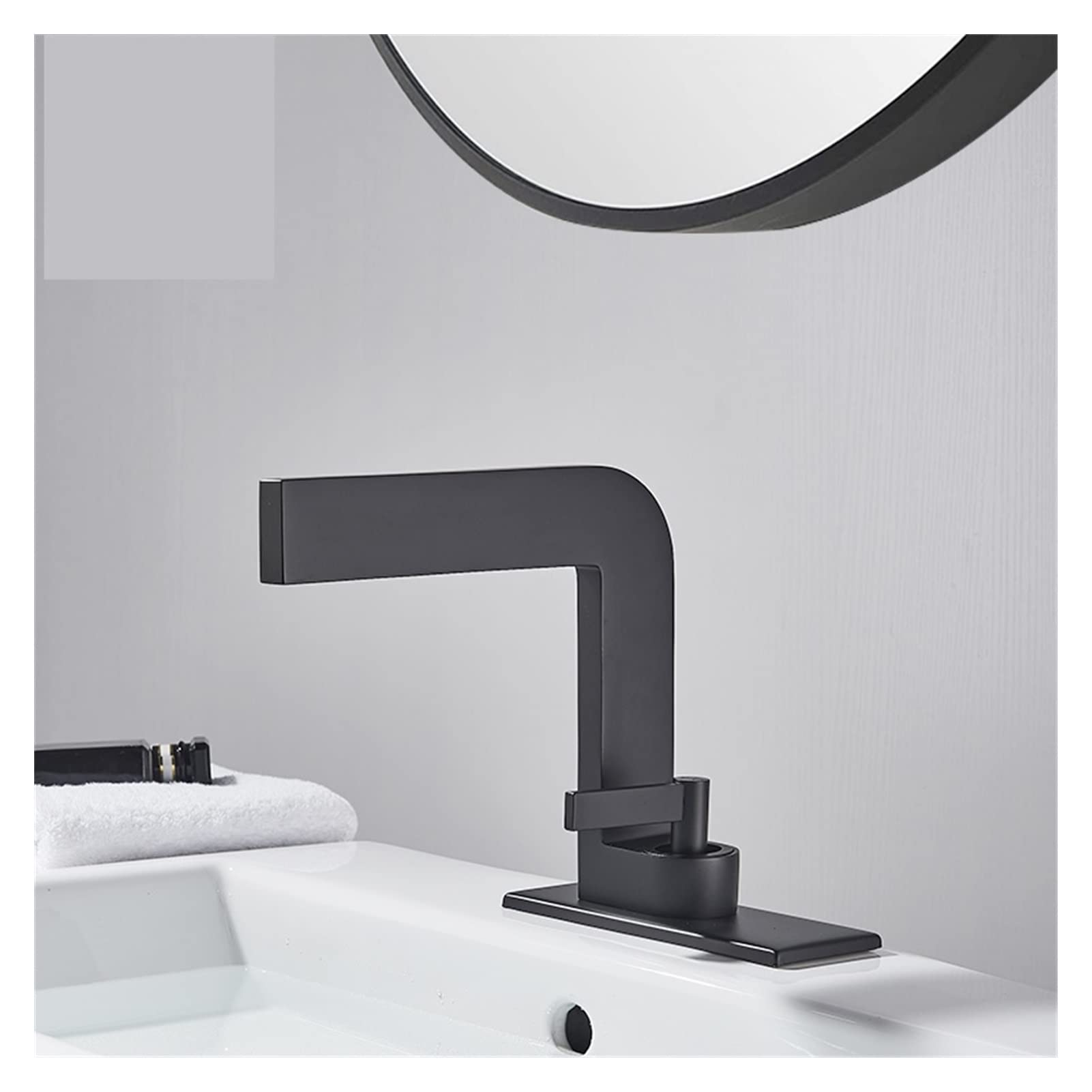 Materiale Black BAGNO Della Vanity rubinetto a Sette a sette sagomato delicato cascata Outlet Miscelatore caldo e freddo(A)