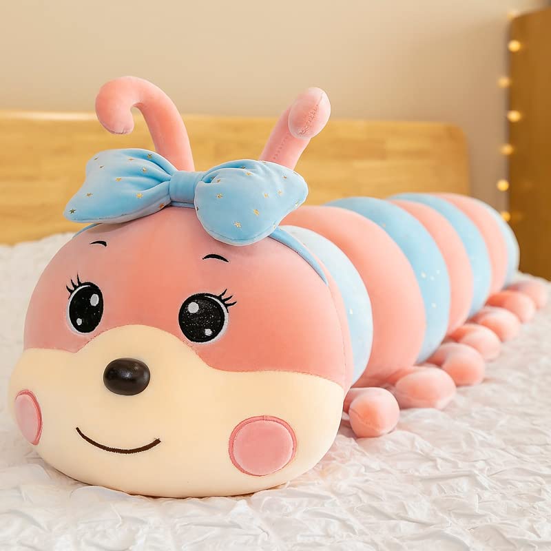 Carino Arco Bruco Peluche Giocattolo Cartone Animato Bruco Cuscino Dormire Abbraccio Cuscino Per Bambini/Ragazze/Coppie Regali Rosa 100 cm