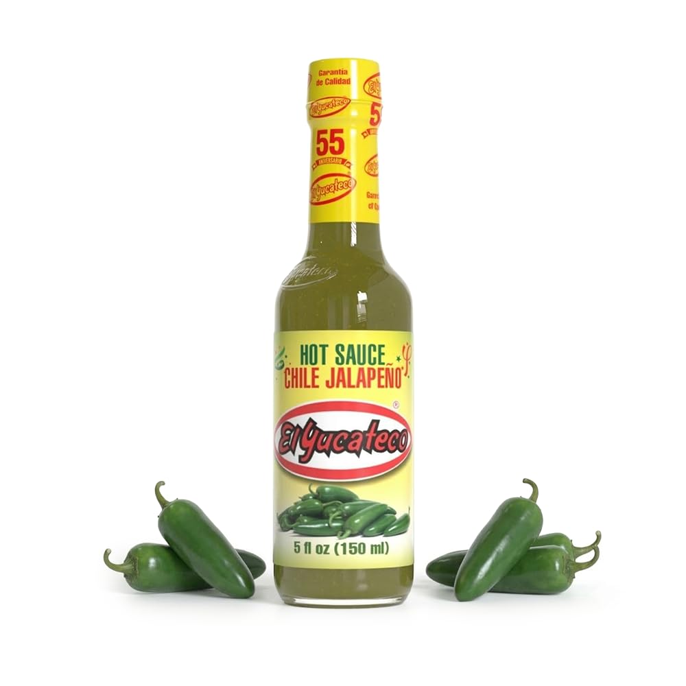 El Yucateco Jalapeño Hot Sauce, Authentic Mexican Green Jalapeo Pepper Sauce, Mild Heat, 5 fl oz, Pack of 1