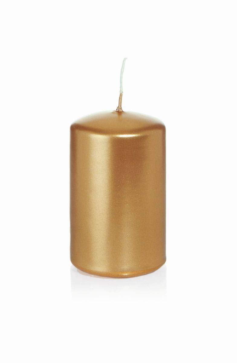 INNA-Glas Velón navideño/Vela Taco Rosella, Dorado, 8cm, Ø5cm, 18h Vela de Nochebuena - Candela