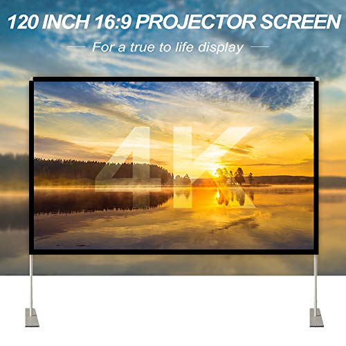 image for Abdtech Portable Outdoor Movie Screen, 120 inch 3D Projector Screen Fr
