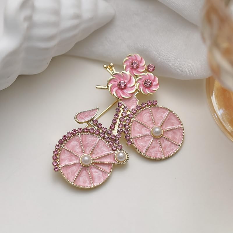 Image of BeeGift Brooch Pin for Women Bicycles Brooch with Created Crystal Rhinestones Brooches and Pins