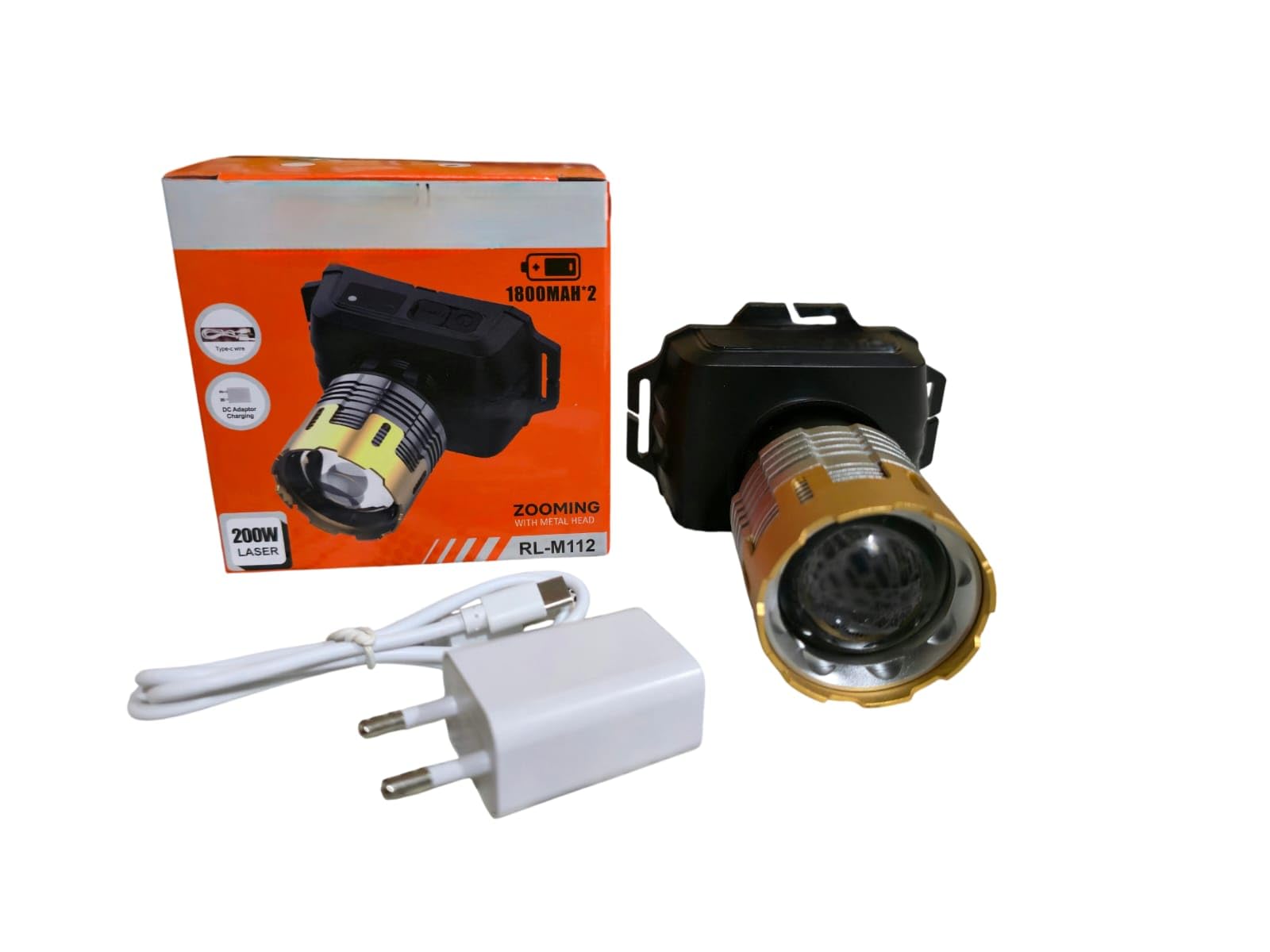 RL-M112 Rechargeable Headlamp 200W LED Light, Zoomable Focus Head Torch with Type-C Charging, Long Range Bright Headlight for Trekking, Fishing, Emergency Use-image-19