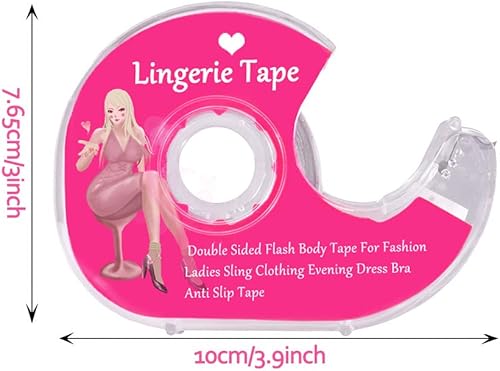 Miniatura 8 de Cinta para el cuerpo del pecho, tela transparente, cinta fuerte de doble cara para ropa, vestido, brasier, piel, bikini (16 pies)