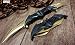 New! Batman Dark Knight Bat Spring Assisted Open Folding Double Blade Dual Twin 3 Colors Pocket Knife Tactical Belt Clip Black Gold Rainbow Knives Great Gift (Gold)