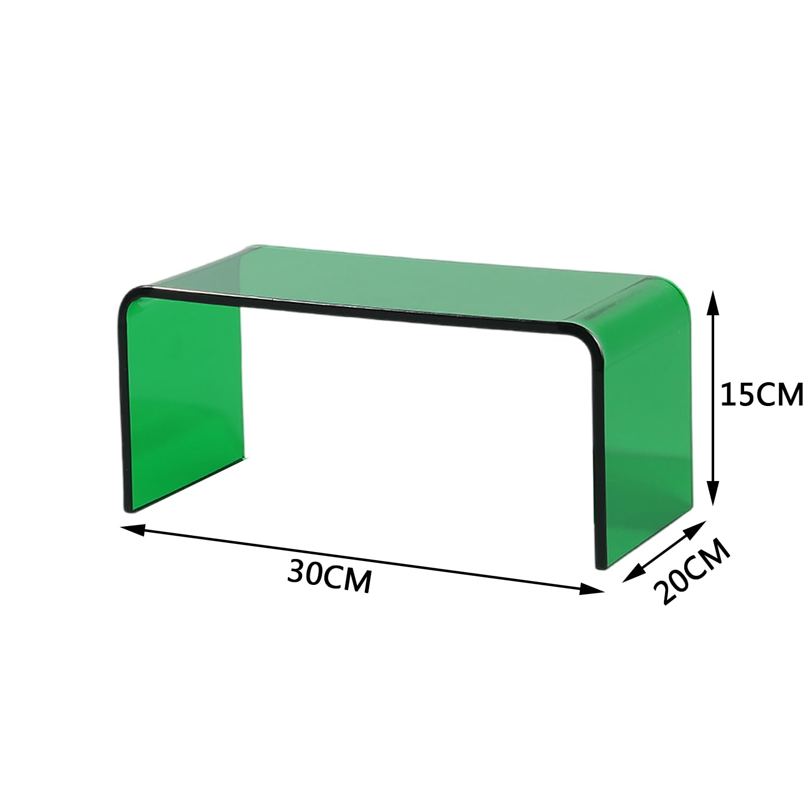 Acrylic Stands,Acrylic Display Stand,Acrylic Display Risers Green 5mm Thickness Acrylic Display Shelves and Countertops Step Plinths for Retail Figures Cupcakes and Desserts,22 x 10 x 10cm (Size : 30