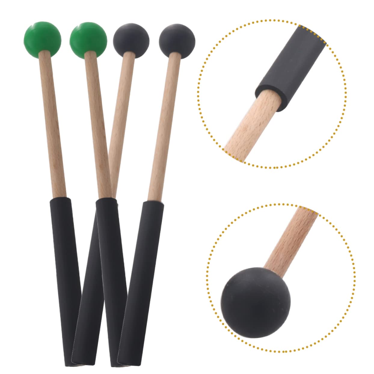 ibasenice 6pares Mallets De Percusión Para Xilófono y Marimba De Baquetas De Mango Accesorios Para Instrumentos De Percusión