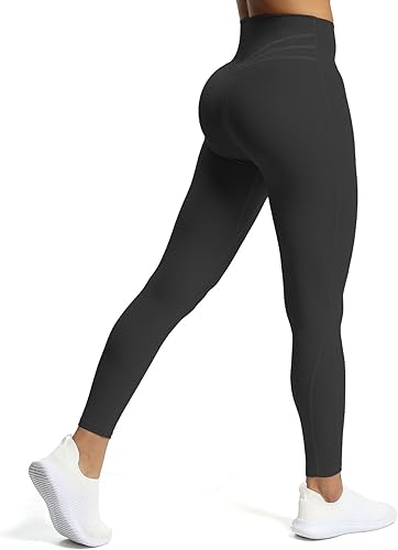 Aoxjox - Leggings de entrenamiento de cintura alta para mujer, pantalones de yoga suaves con compresión y control de abdomen, 27pulgadas
