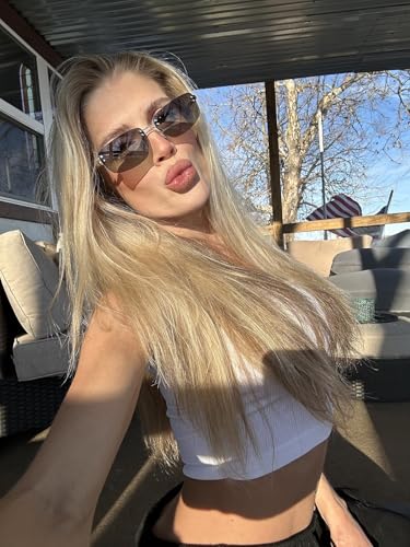 Trendy Y2k Sunglasses for Women Vintage Rectangle Sunnies AP37192