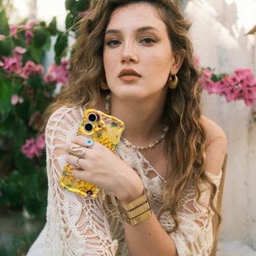 XIZYO Case for iPhone 17 Oil Painting Flower-Double Sunflower/Yellow