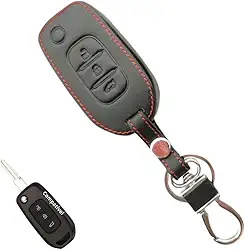 Capa em couro chave canivete 3 botões Duster oroch Sandero stepway Logan Kwid Captur