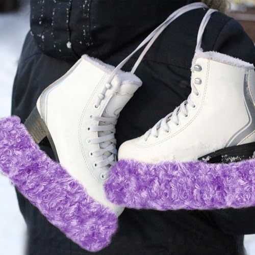 Muorruo Schlittschuhschoner, Fuzzy Hockey Soakers für Eiskunstlauf-Schoner, Schlittschuhkufen-Abdeckungen für Mädchen, Jungen, Jugendliche, Frauen, Männer, Erwachsene, Wintergeschenk, L