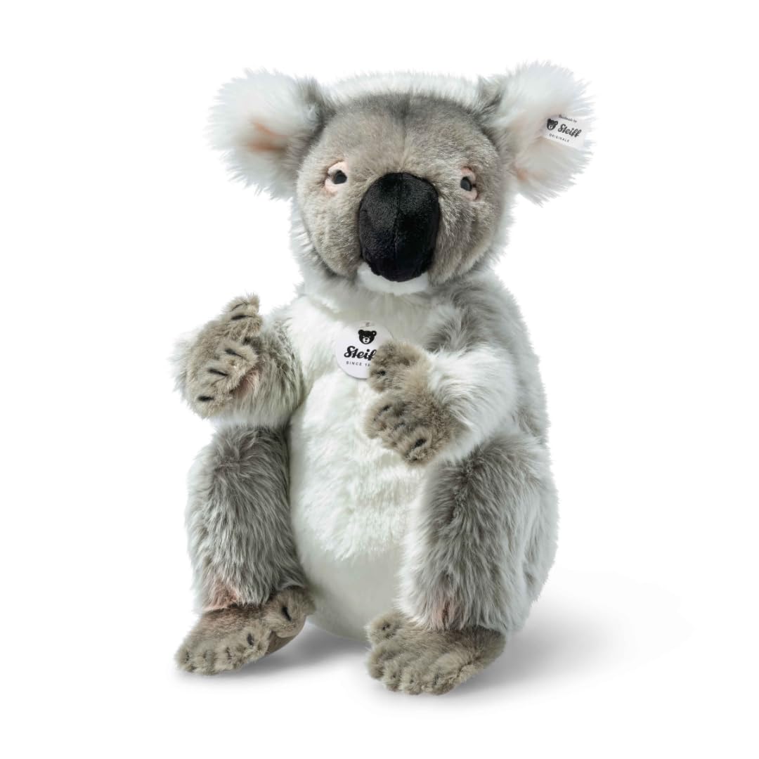 Steiff Kuscheltier Colo Koala, Süßes Stofftier mit Kunststoffaugen, Kinder, Jungen & Mädchen, Plüschtier 29 cm, Dunkelgrau, 067693