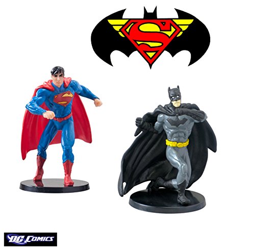 Warner Bros Dc Comics Superman and Batman Figurines 2.75