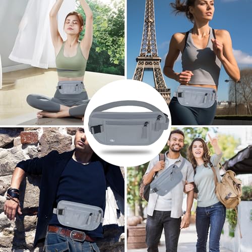 Image of Money Belt for Travel, RFID Blocking, Hidden Money Belt, Passport Holder for Travel (Grey)
