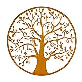 Pureday Schneider Home Wandobjekt Lebensbaum - Wanddeko - Rund - Metall - Rost - ca. Ø 95 cm