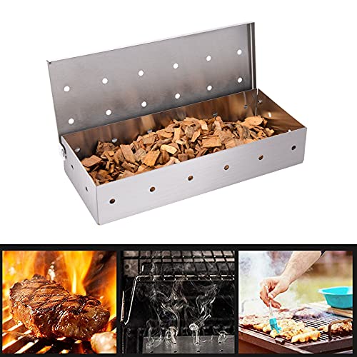 Ldxzpx Smoker Box For Grill Bbq Wood Chips,Stainless Steel Smoking Box-Grilling Accessory For Gas Or Charcoal Grills (Silver) #TOP3