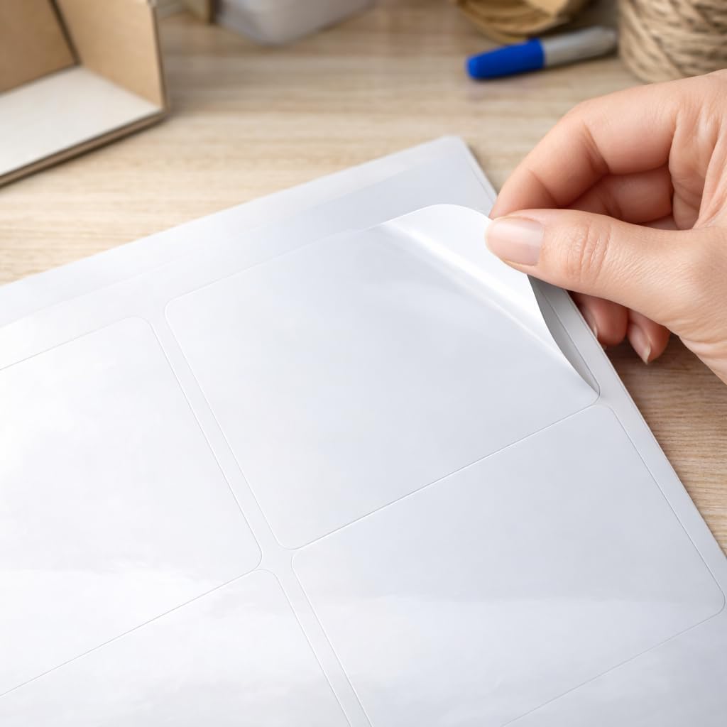 90 Printable White Glossy Waterproof Vinyl Bottle Labels, Inkjet & Laser Compatible, 4 x 3-1/3 Inch - Image 3