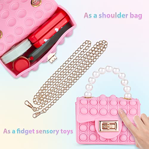 Sichy Pop Bag It, Fidget Bag, Pop Purse For Girl And Women Pop Bag With Unicorn Pop Toy, Anti Stress Silicone Poppet Bag Fidget Shoulder Bag, Best Gifts #TOP3