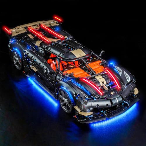 LocoLee Touch Dimmer Light kit Compatible with Lego Koenigsegg Sadair's Spear Megacar 42232 - Not Actual Model Only Lights, LED Lighting Accessories for LEGO Koenigsegg for Display Collectors