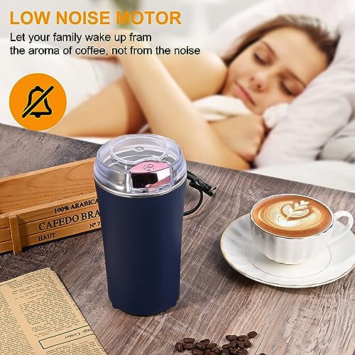Image of Weinsamkeit Electric Coffee Grinder - 200W Multifunctional With Stainless Steel Blades, Overheating Protection, Portable for Beans